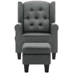 FIMEI Fauteuil De Massage Avec Repose-pied Gris Clair Tissu -Pas Cher Fauteuil Magasin 60973078 3