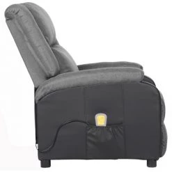 FIMEI Fauteuil Inclinable De Massage Gris Clair Similicuir Et Tissu 10 FIMEI Fauteuil Inclinable De Massage Gris Clair Similicuir Et Tissu -Pas Cher Fauteuil Magasin 60973364 4