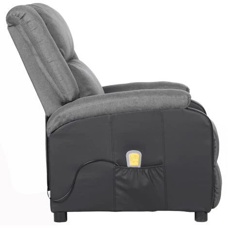 FIMEI Fauteuil Inclinable De Massage Gris Clair Similicuir Et Tissu 6 FIMEI Fauteuil Inclinable De Massage Gris Clair Similicuir Et Tissu – Image 4