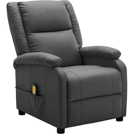 FIMEI Fauteuil Inclinable électrique De Massage Anthracite Similicuir 4 FIMEI Fauteuil Inclinable électrique De Massage Anthracite Similicuir – Image 2