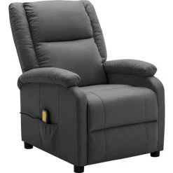 FIMEI Fauteuil De Massage Inclinable Anthracite Similicuir