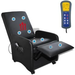 FIMEI Fauteuil De Massage Noir Similicuir -Pas Cher Fauteuil Magasin 60974310 5