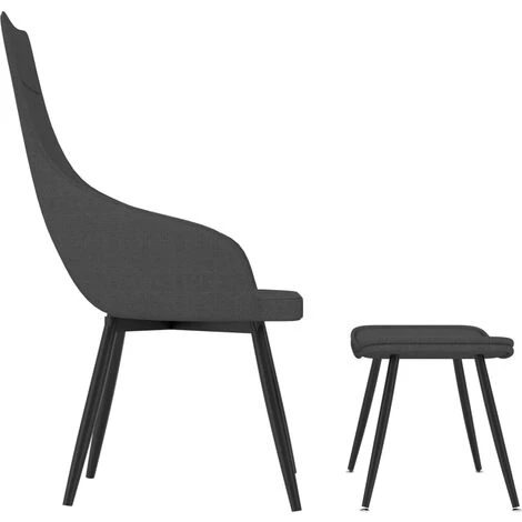 FIMEI Chaise De Canapé Avec Repose-pied Gris Foncé Tissu 5 FIMEI Chaise De Canapé Avec Repose-pied Gris Foncé Tissu – Image 3