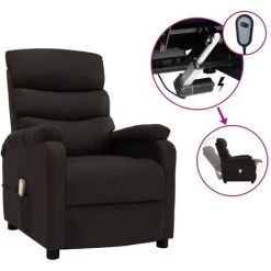 FIMEI Fauteuil Inclinable électrique De Massage Marron Foncé Tissu