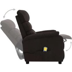 FIMEI Fauteuil Inclinable électrique De Massage Marron Foncé Tissu -Pas Cher Fauteuil Magasin 60974706 3