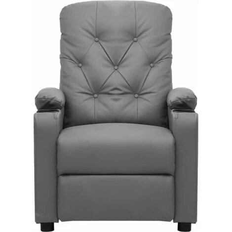 FIMEI Fauteuil De Massage Inclinable Gris Similicuir 4 FIMEI Fauteuil De Massage Inclinable Gris Similicuir – Image 2