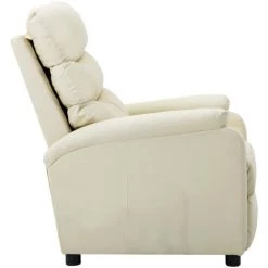 FIMEI Fauteuil Inclinable Crème Similicuir -Pas Cher Fauteuil Magasin 60974934 4