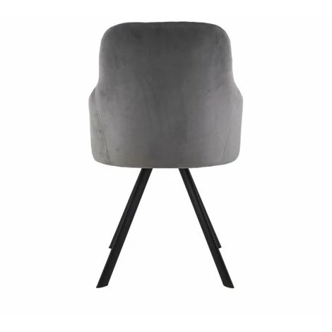 DéCORATION D'AUTREFOIS Fauteuil Polyester Métal Gris 58x55x83cm - Polyester, Métal - Gris 5 DéCORATION D'AUTREFOIS Fauteuil Polyester Métal Gris 58x55x83cm - Polyester, Métal - Gris – Image 3