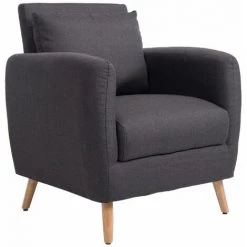 NOVA Fauteuil Rembourré Dans Un Fauteuil De Salon élégant Avec Diverses Armures Couleur : Gris Foncé