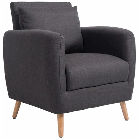 NOVA Fauteuil Rembourré Dans Un Fauteuil De Salon élégant Avec Diverses Armures Couleur : Gris Foncé 3 NOVA Fauteuil Rembourré Dans Un Fauteuil De Salon élégant Avec Diverses Armures Couleur : Gris Foncé