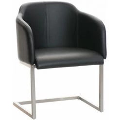 NOVA Chaise Rembourrée Avec écos Accoudoirs En Cantilever En Porte-à-faux. Couleur : Noir