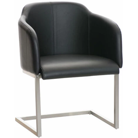 NOVA Chaise Rembourrée Avec écos Accoudoirs En Cantilever En Porte-à-faux. Couleur : Noir 3 NOVA Chaise Rembourrée Avec écos Accoudoirs En Cantilever En Porte-à-faux. Couleur : Noir