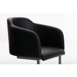 NOVA Chaise Rembourrée Avec écos Accoudoirs En Cantilever En Porte-à-faux. Couleur : Noir 9 NOVA Chaise Rembourrée Avec écos Accoudoirs En Cantilever En Porte-à-faux. Couleur : Noir -Pas Cher Fauteuil Magasin 61090557 3