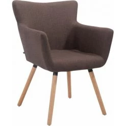 NOVA Chaise De Visiteur élégante En Tissu Rétro Avec Dos Et Accoudoirs Différentes Couleurs Couleur : Marron