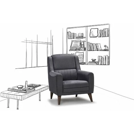 CAESAROO Fauteuil Sesia En Tissu Couleur Gris Foncé | Gris 4 CAESAROO Fauteuil Sesia En Tissu Couleur Gris Foncé | Gris â Image 2