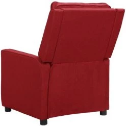 YOUTHUP Fauteuil De Massage Inclinable Rouge Bordeaux Tissu - Rouge -Pas Cher Fauteuil Magasin 61113714 5