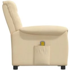 Fauteuil Inclinable De Massage Tissu Microfibre Crème VidaXL 10 Fauteuil Inclinable De Massage Tissu Microfibre Crème VidaXL -Pas Cher Fauteuil Magasin 61219939 4