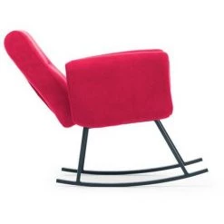 COTECOSY Fauteuil à Bascule Calvet Tissu Fuchsia Et Métal Noir - Fuschia -Pas Cher Fauteuil Magasin 61220267 5