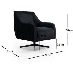 COTECOSY Fauteuil Arturo Javier Métal Noir Mat Et Tissu Noir - Noir 9 COTECOSY Fauteuil Arturo Javier Métal Noir Mat Et Tissu Noir - Noir -Pas Cher Fauteuil Magasin 61220295 4