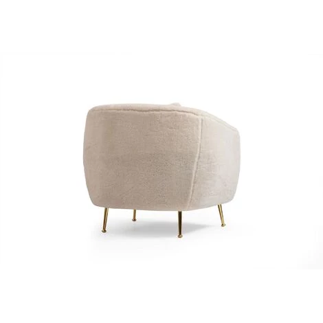 COTECOSY Fauteuil Leticia Tissu Beige - Beige 7 COTECOSY Fauteuil Leticia Tissu Beige - Beige – Image 5