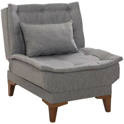 COTECOSY Chaise / Fauteuil Convertible Lefkadao Tissu Gris - Gris 3 COTECOSY Chaise / Fauteuil Convertible Lefkadao Tissu Gris - Gris