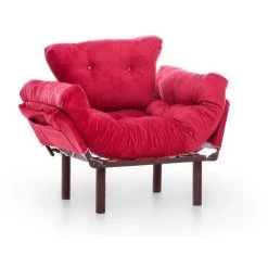 COTECOSY Fauteuil Convertible Tresa Tissu Rouge - Bordeaux