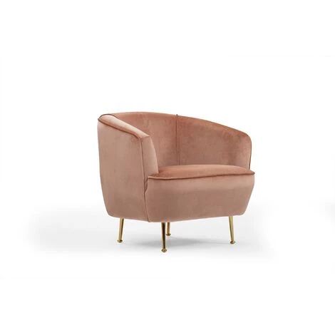 COTECOSY Fauteuil Jorge Métal Or Et Velours Rose - Rose 3 COTECOSY Fauteuil Jorge Métal Or Et Velours Rose - Rose