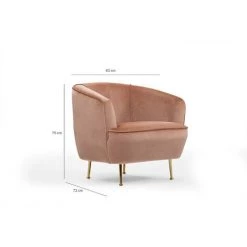 COTECOSY Fauteuil Jorge Métal Or Et Velours Rose - Rose 9 COTECOSY Fauteuil Jorge Métal Or Et Velours Rose - Rose -Pas Cher Fauteuil Magasin 61220381 4