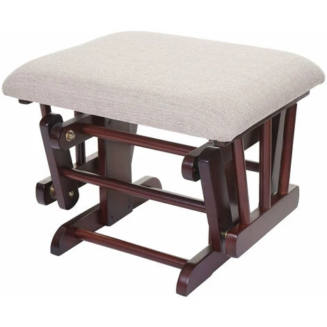 DéCOSHOP26 Fauteuil Chaise à Bascule Rocking Chair Avec Repose-pieds Relaxation Design Rustique En Bois De Bouleau Foncé Et Tissu Gris Crème - Crèmem 6 DéCOSHOP26 Fauteuil Chaise à Bascule Rocking Chair Avec Repose-pieds Relaxation Design Rustique En Bois De Bouleau Foncé Et Tissu Gris Crème - Crèmem – Image 4