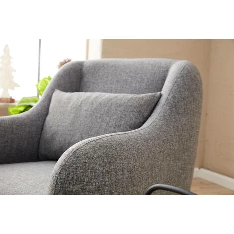 COTECOSY Fauteuil Juanita Bois Massif Noir Et Tissu Gris - Gris 6 COTECOSY Fauteuil Juanita Bois Massif Noir Et Tissu Gris - Gris – Image 4