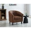 VENTE-UNIQUE.COM Fauteuil Cabriolet En Microfibre Vieillie Marron CRISTOBAL II - Marron -Pas Cher Fauteuil Magasin 61256504 1