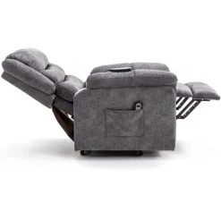 FORTUNA LAI Fauteuil De Massage Et Relaxation électrique Chauffant,avec Chauffage Et Vibration,fauteuil Inclinable,durable Et Sûr,gris,LBF -Pas Cher Fauteuil Magasin 61271896 2