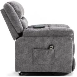 FORTUNA LAI Fauteuil De Massage Et Relaxation électrique Chauffant,avec Chauffage Et Vibration,fauteuil Inclinable,durable Et Sûr,gris,LBF -Pas Cher Fauteuil Magasin 61271896 4