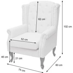 DéCOSHOP26 Fauteuil De Relaxation Chesterfield En Tissu Hydrofuge Gris Foncé - Gris -Pas Cher Fauteuil Magasin 61289016 4