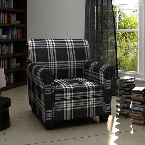 SUPERMARKET Fauteuil Avec Coussin Tissu Noir 3 SUPERMARKET Fauteuil Avec Coussin Tissu Noir