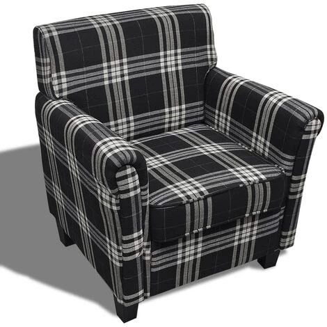 SUPERMARKET Fauteuil Avec Coussin Tissu Noir 4 SUPERMARKET Fauteuil Avec Coussin Tissu Noir – Image 2