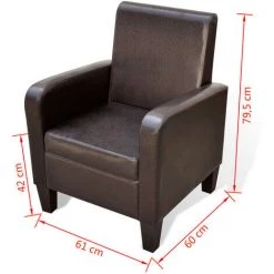 SUPERMARKET Fauteuil Similicuir Marron SUHB-241108 11 SUPERMARKET Fauteuil Similicuir Marron SUHB-241108 -Pas Cher Fauteuil Magasin 61303717 5
