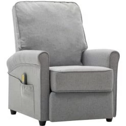 SUPERMARKET Fauteuil De Massage Tissu Gris Clair -Pas Cher Fauteuil Magasin 61304165 2