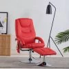 SUPERMARKET Fauteuil De Massage Avec Repose-pied Similicuir Rouge -Pas Cher Fauteuil Magasin 61304171 1