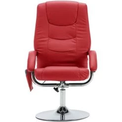 SUPERMARKET Fauteuil De Massage Avec Repose-pied Similicuir Rouge -Pas Cher Fauteuil Magasin 61304171 3