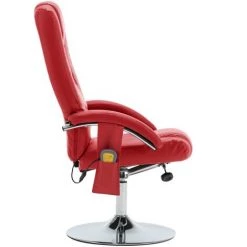 SUPERMARKET Fauteuil De Massage Avec Repose-pied Similicuir Rouge -Pas Cher Fauteuil Magasin 61304171 5