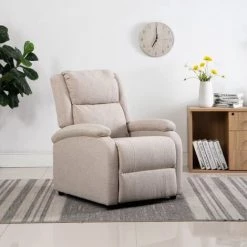 SUPERMARKET Fauteuil Inclinable TV Tissu Crème
