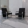 SUPERMARKET Fauteuils 2 Pcs Avec Cadre Chromé Similicuir Noir -Pas Cher Fauteuil Magasin 61304200 1