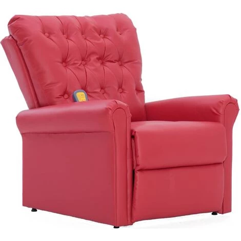 SUPERMARKET Fauteuil Inclinable De Massage Similicuir Rouge SUHB-282176 4 SUPERMARKET Fauteuil Inclinable De Massage Similicuir Rouge SUHB-282176 – Image 2