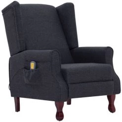 SUPERMARKET Fauteuil Inclinable De Massage Tissu Gris Foncé 8 SUPERMARKET Fauteuil Inclinable De Massage Tissu Gris Foncé -Pas Cher Fauteuil Magasin 61304320 2