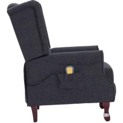 SUPERMARKET Fauteuil Inclinable De Massage Tissu Gris Foncé 11 SUPERMARKET Fauteuil Inclinable De Massage Tissu Gris Foncé -Pas Cher Fauteuil Magasin 61304320 5