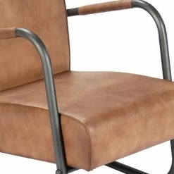 SUPERMARKET Fauteuil De Repos Cuir Véritable Marron Clair -Pas Cher Fauteuil Magasin 61304376 5