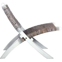 SUPERMARKET Chaise De Relaxation Rotin Naturel Kubu Et Bois D'Acajou Blanc -Pas Cher Fauteuil Magasin 61304490 3