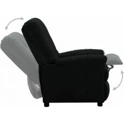 SUPERMARKET Fauteuil Inclinable Tissu Noir SUHB-289798 -Pas Cher Fauteuil Magasin 61304635 5