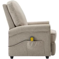 SUPERMARKET Fauteuil Inclinable électrique De Massage Tissu Crème -Pas Cher Fauteuil Magasin 61304704 5